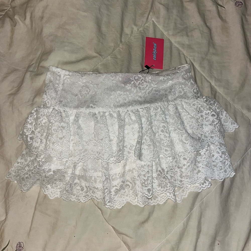 Edikted White Lace Skirt